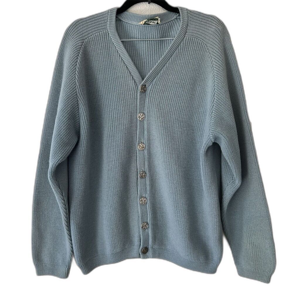 Vintage Kaso Of Seattle Wool Knitted Chunky Cardigan Men’s Medium Dad Grandpa